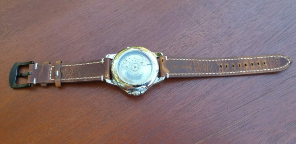 rear mapleton brown quick release leather watch band