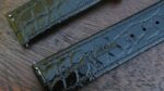 closeup of quick release leather watch strap