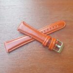 Tan leather watch strap