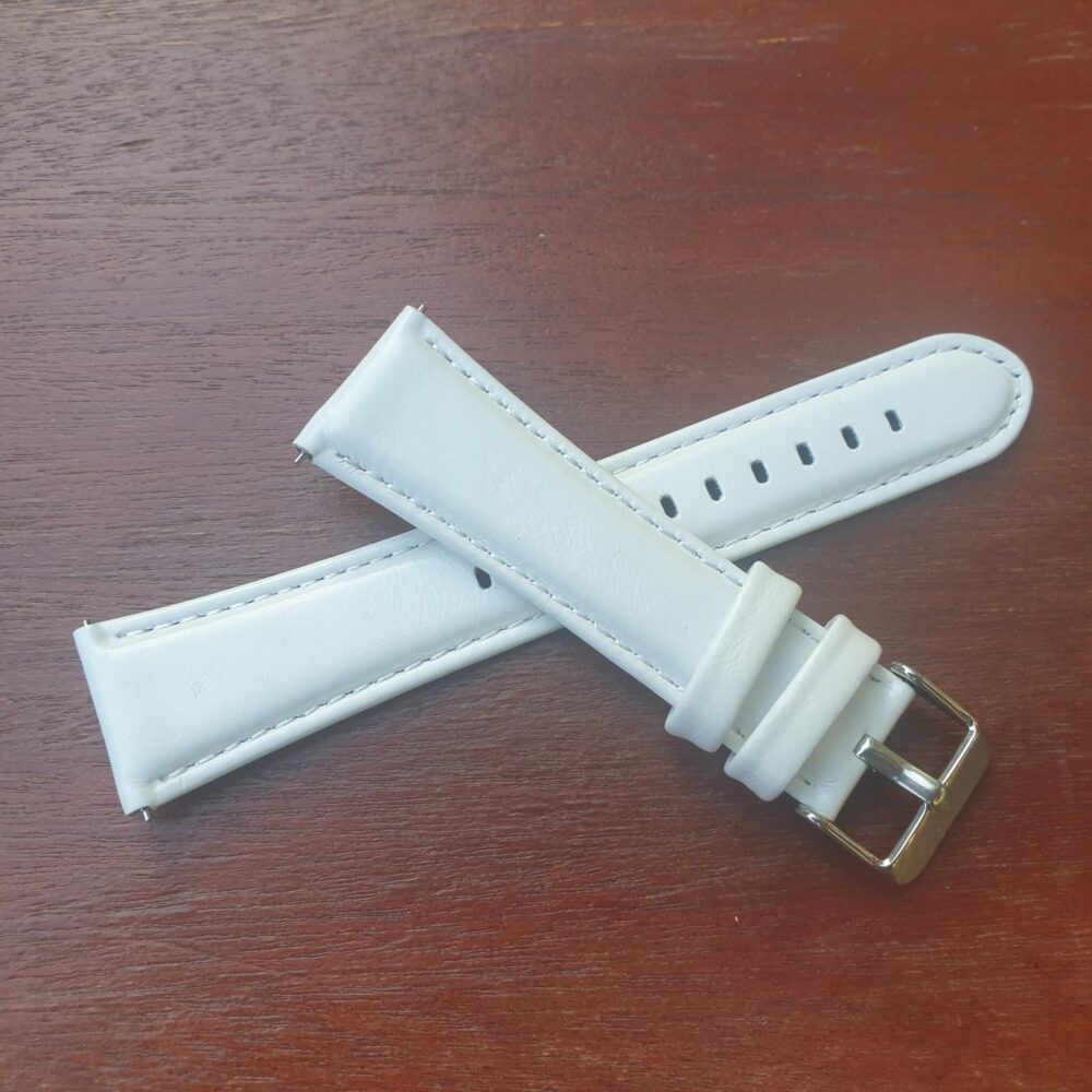 marcoola white leather watch strap with quick release