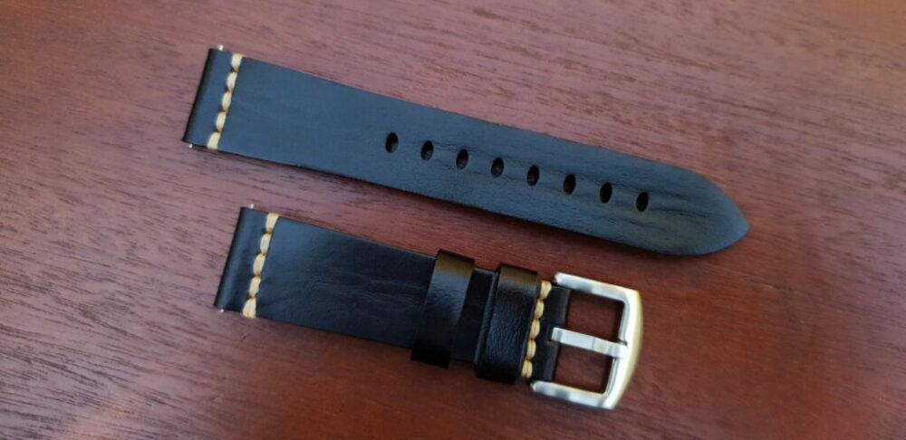 flaxton italian calf leather watch strap black