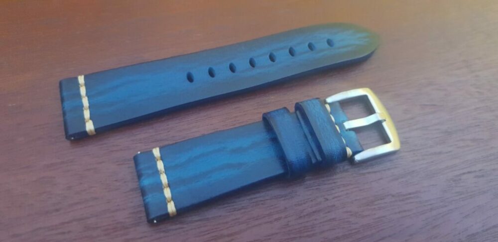 flaxton au blue calf leather watch strap