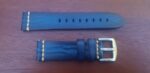 Italian calf leather watch strap blue two tone colour