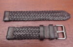 braided leather watch band brown