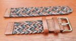 briaded leather watch strap multi-colour