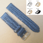 braided leather watch strap with choice of silver gold black rose gold buckle