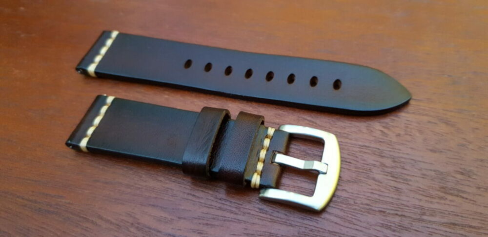 flaxton iItalian calf leather watch strap brown