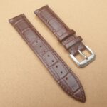 brown alligator pattern leather watch strap