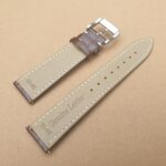 brown alligator pattern leather watch strap underside