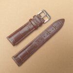 brown alligator pattern leather watch strap