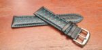blue leather racing watch strap