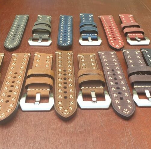Winton Cross Stitched / 8 Colours / Black / Silver Buckle / 22mm
