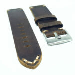 vintage style raw leather watch strap vented underside