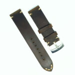 Vented leather watch strap laying flat