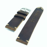 Vintage style leather watch strap raw edges