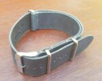 Nato v2 Grey leather watch strap