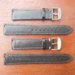 rear of polished smooth leather watch strap