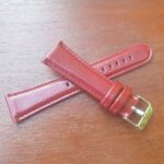 Marcoola Dark Red leather watch strap with quick release spring