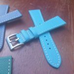 epsom patterned leather watch strap tiffany blue