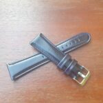 blue leather watch strap tapered