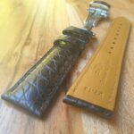 Alligator Black Watch Strap Silver Deployant Clasp