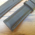 Goat Skin Dark Brown Watch Strap close up of grain