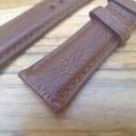 Goat Skin Light Brown Watch Strap Grain Up Close
