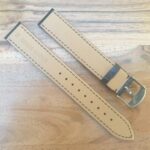 Extra Long Black Leather Alligator Pattern Silver Buckle Watch Strap