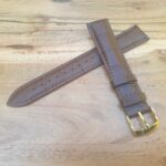 extra Long Brown Leather Alligator Pattern watch strap