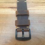 Cooroy handmade leather watch band Black Brushed Buckle