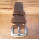 Cooroy leather watch strap Silver Brushed Buckle