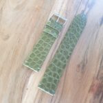 Alligator Leather Watch Strap Thin Green