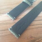 Alligator Leather Watch Strap Thin Green Underside