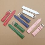 coolum alligator pattern leather watch strap in 5 colours