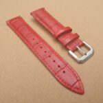 red alligator pattern leather watch strap