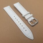 white alligator pattern leather watch strap