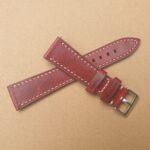 cooran vented leather watch strap handmade burgundy colour