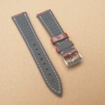 underside of leather watch strap showing vents designed for comfort