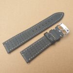 Cooran Black Leather Vented watch strap Underside