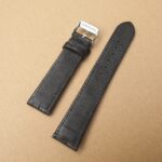 Alligator watch strap showing Black underside