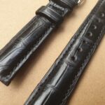 Alligator Black watch strap showing closeup of skin