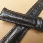 genuine alligator watch strap close up showing natural skin