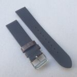 Ostrich foot skin watch strap brown showing underside of strap