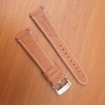 XL Dark Tan leather watch band showing Underside
