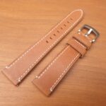 XL leather watch strap dark tan handmade