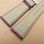 Alligator Brown watch strap showing 'genuine alligator' embossed logo