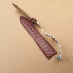 Alligator skin watch strap showing edge thickness
