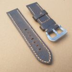 Underside of vintage one piece leather watch strap