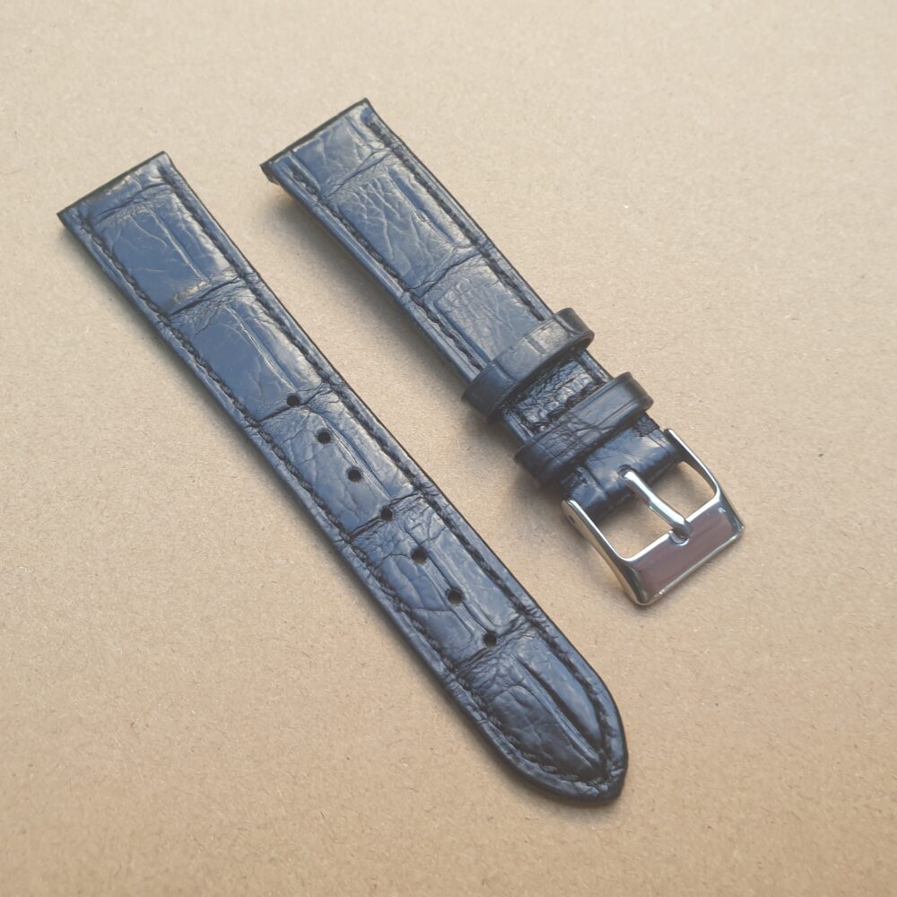 Alligator Skin Watch Band Black Thin and Soft