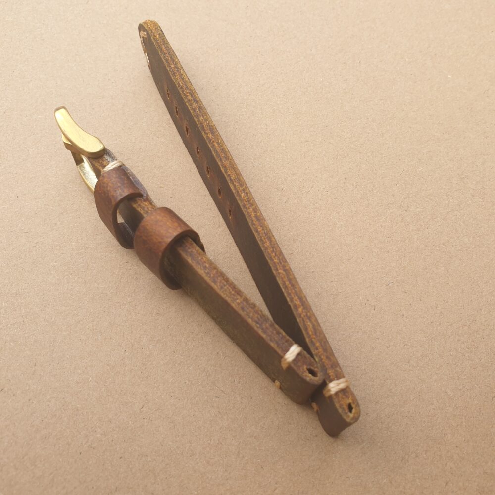 Vintage Style Handmade leather watch strap unburnished edge